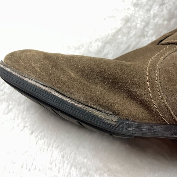 Clarks Derby Palace Suede Mid Calf Boots Womens Size 8 Brown Zip Up Strap Buckle - Picture 5 of 15